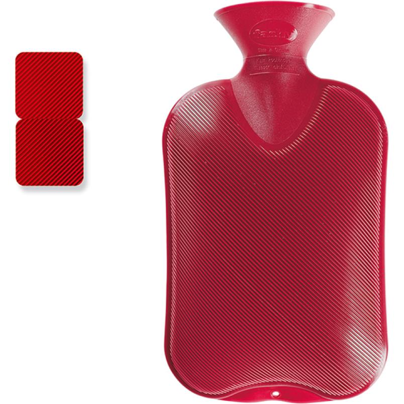 Fashy, Bettflasche, Waermflasche Doppellamelle l rot (2 l)