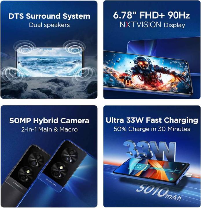 Produktbild TCL 50SE (128 GB, Space Grey, 6.78", Dual SIM, 4G)