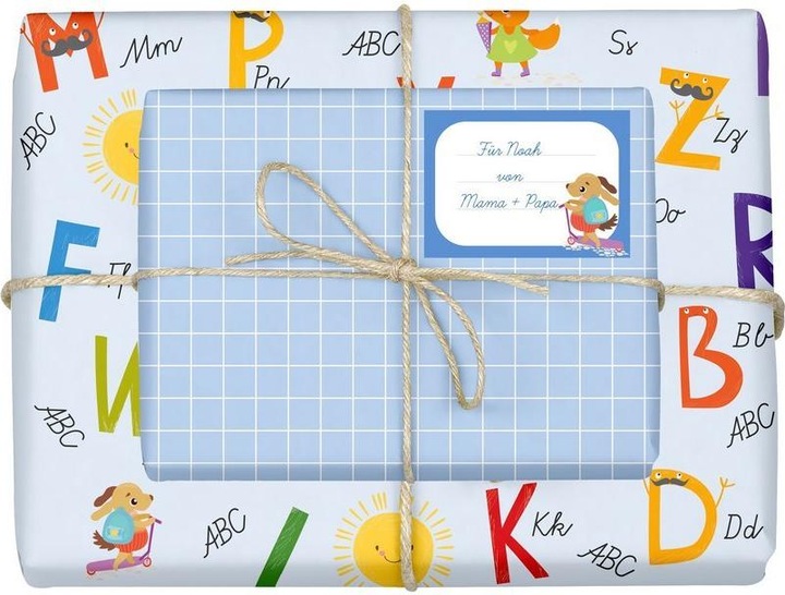 Produktbild Dabelino Geschenkpapier-Set Einschulung für Jung (Geschenkpapier, 4 x)