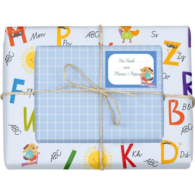 Thumbnail - Dabelino, Geschenkverpackung, Geschenkpapier-Set Einschulung für Jung (Geschenkpapier, 4 x)