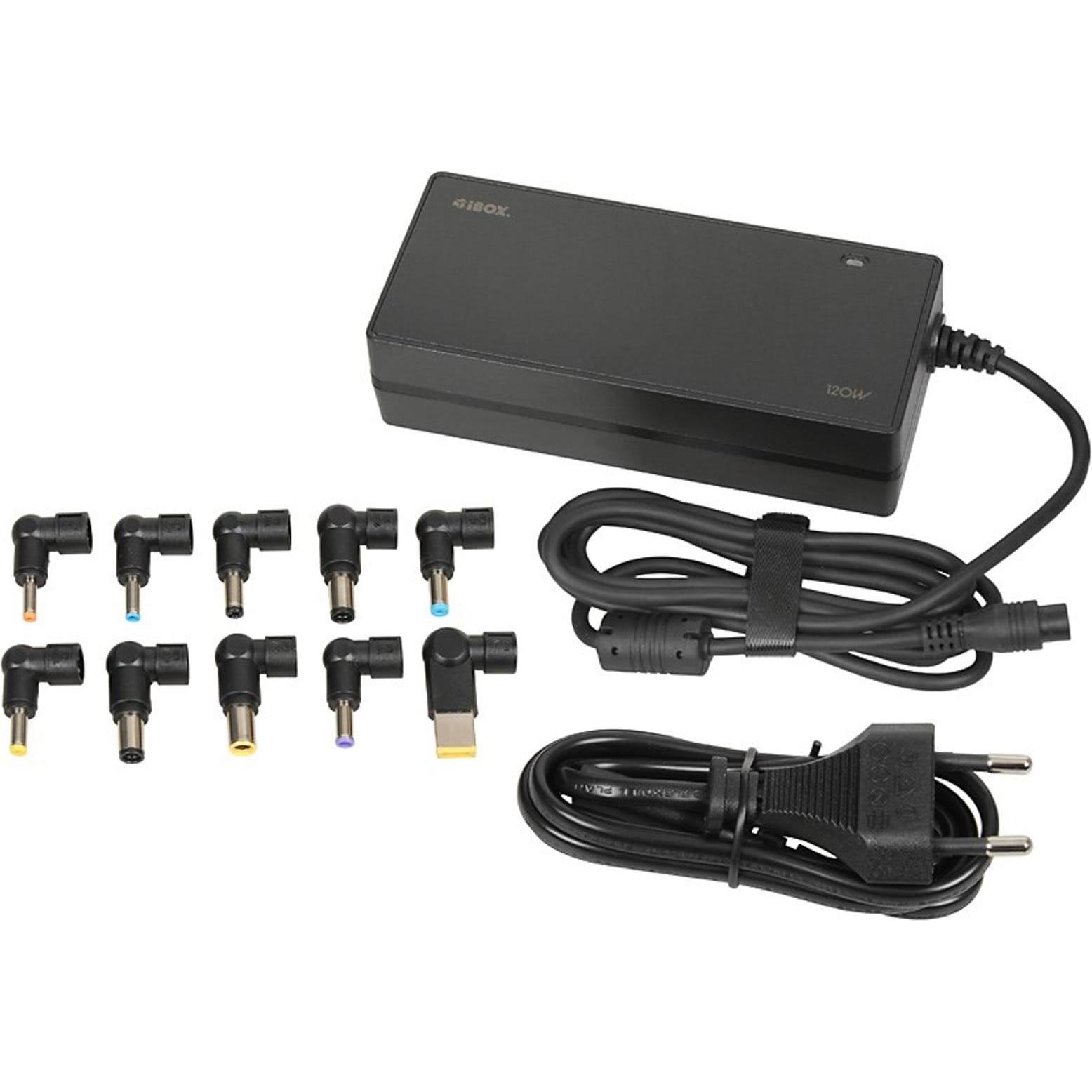 Thumbnail - iBox Uniwersalny Zasilacz Do Laptopa I-Box Iuz120wa Auto 10 Wtyczek (120 W), Notebook Netzteil, Schwarz