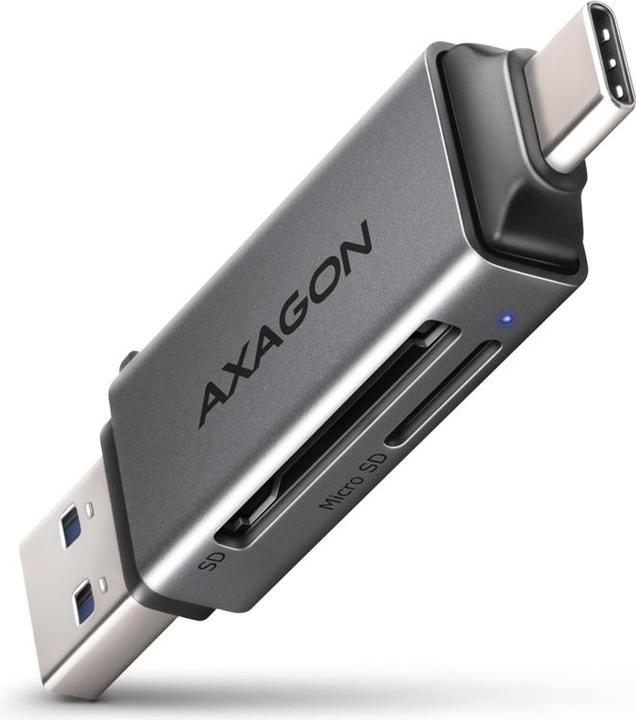 Axagon CRE-DAC USB 3.2 Gen1 Type-C+Type-A esterno a 2 slot SD/microSD (USB 3.2)