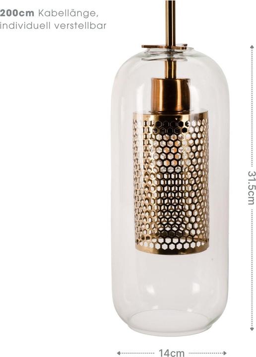 Produktbild Hermex Glas-Deckenleuchte Pendelleuchte Hängelampe Deckenlampe Hängeleuchte (E27)