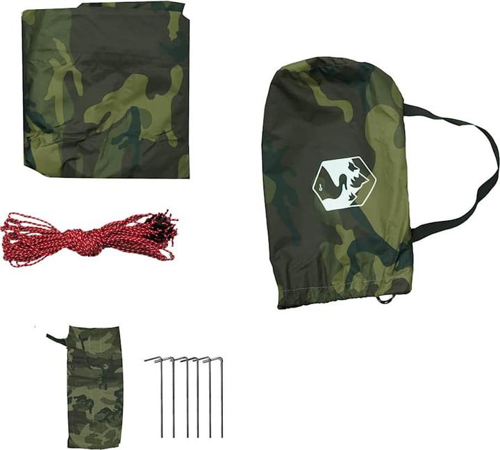 Produktbild vidaXL Tarp Sonnensegel Hängematte Zeltplane Tarnmuster 366x306cm Wasserdicht (Tarp, 1.10 kg)