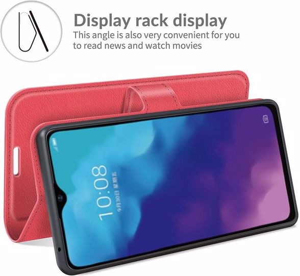 Actual product image MU Classic Litchi Leather Bookcover Series (ZTE Blade V2020 5G, ZTE Blade V30 Vita)