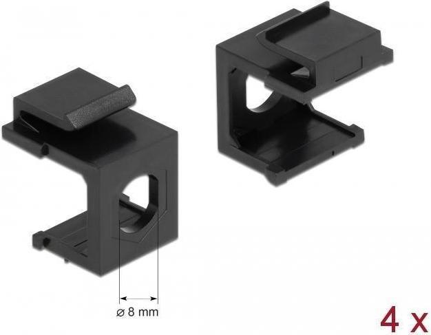Actual product image Delock Keystone cover black with 8.0 mm feedthrough 4 pieces