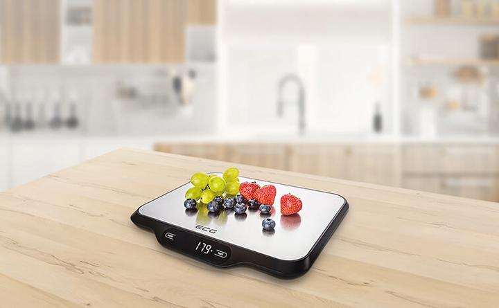 Actual product image ECG KV 215 S Kitchen Scale, Stainless Steel Countertop Rectangle Electronic Kitchen Scale