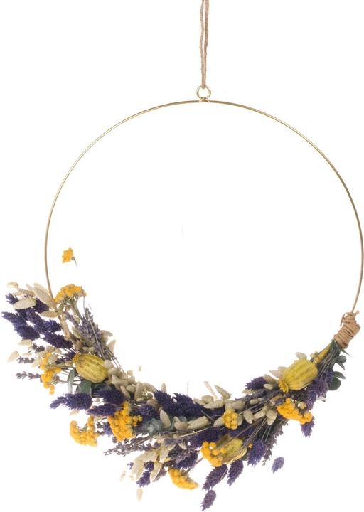 Produktbild Anjel Trockenblumen mit Kartonbox und Ring Gelb/Blau (Trockenblumen)