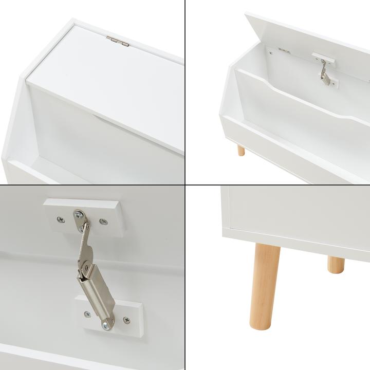 Produktbild En.Casa Spielzeugkiste Aavanrar 60x30x43 cm Weiss