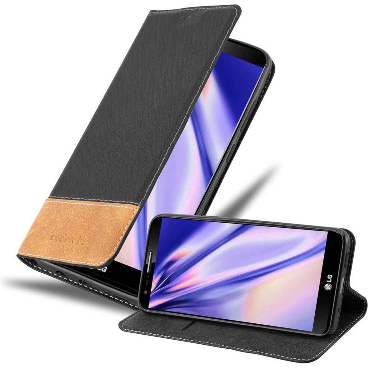 Cadorabo Book X-Wallet Cover (LG G2), Smartphone Hülle, Schwarz