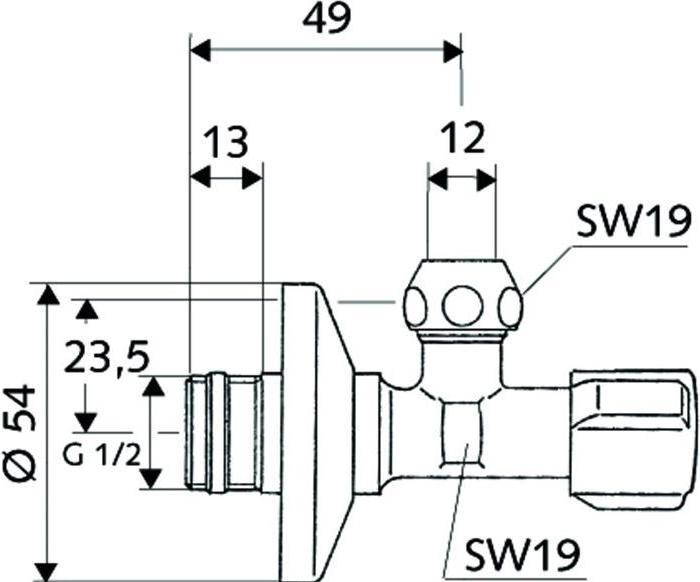 Produktbild Schell Angle valve, 1/2 " x 1/2 ", quick installation
