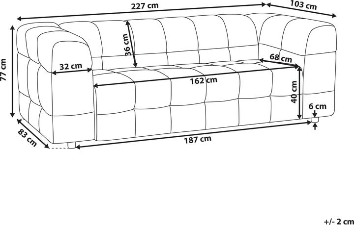 Produktbild Beliani Mullola (3-Sitzer)