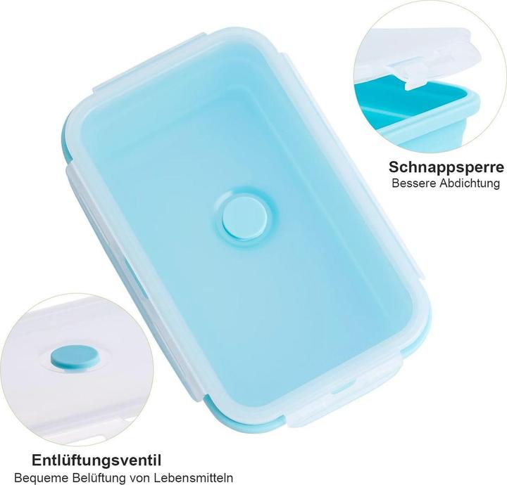 Produktbild König Design Gefrier Dosen Lebensmittel Vorrats Behälter Frischhaltedosen Deckel Faltbar (0.80 l)