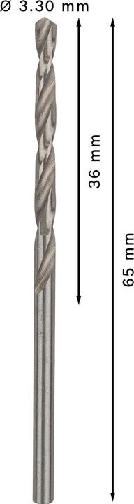Immagine prodotto Bosch Professional Zubehör Trapano PRO Metal HSS-G, 3,3 x 36 x 65 mm (3,3 mm)