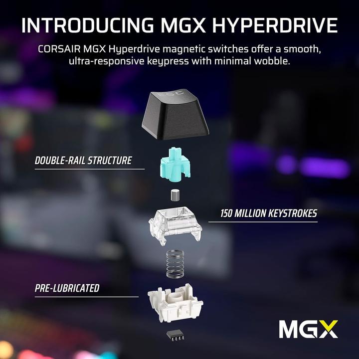 Actual product image Corsair K70 PRO TKL RGB Tenkeyless Magnetic-Mechanical Wired Gaming Keyboard (Αγγλικό US) - Black CH (US, Cable)