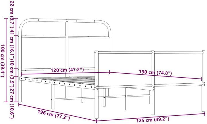 Immagine prodotto VidaXL Struttura letto senza materasso 120x190 cm effetto rovere marrone (120 x 190 cm)