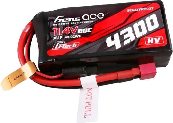Produktbild Gens Ace G-Tech 4300mAh 3S1P 11.4V 60C Lipo Battery with T-plug (11.40 V, 4300 mAh)