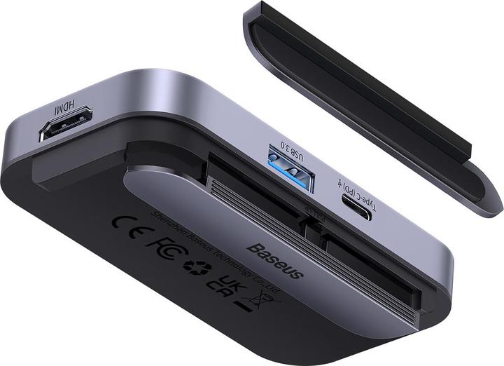 Image du produit Baseus Adaptateur PadJoy 6 ports Type-C HUB gris foncé (USB-C, 6 ports)