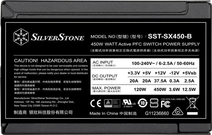 Produktbild Silverstone SST-SX450-B - Netzteil (intern) - ATX12V 2.4/ SFX12V (450 W)