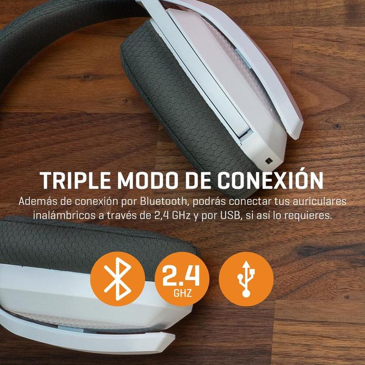 Actual product image Krom Auriculares Gaming Kanji Wireless Blanco (Cable, Wireless)