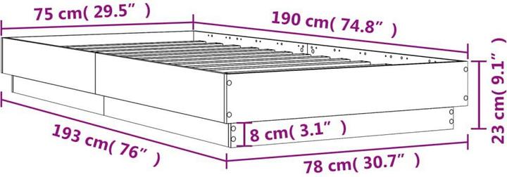 Actual product image vidaXL Bettgestell (75 x 190 cm)