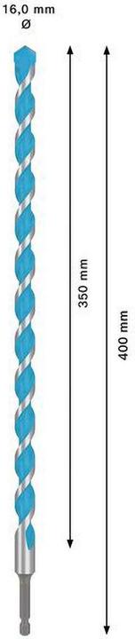 Immagine prodotto Bosch Professional Zubehör Expert HEX-9 Punta per costruzioni multiple, 16 x 350 x 400 mm (16 millimetri)