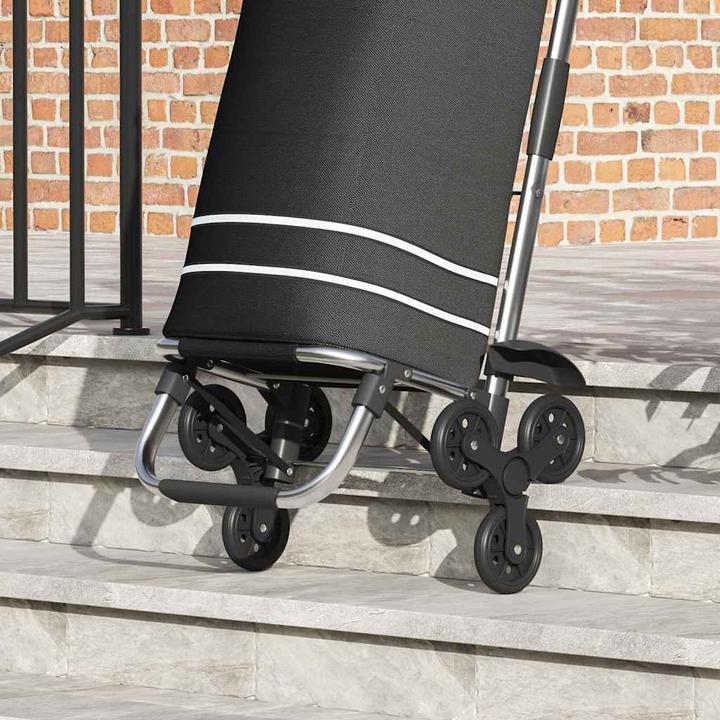 Produktbild VidaXL Einkaufstrolley mit Treppensteiger Schwarz 40 L