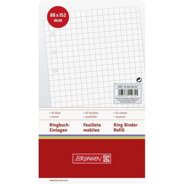 Actual product image Ring binder inserts 8.8x15.2 chequered 50 sheets
