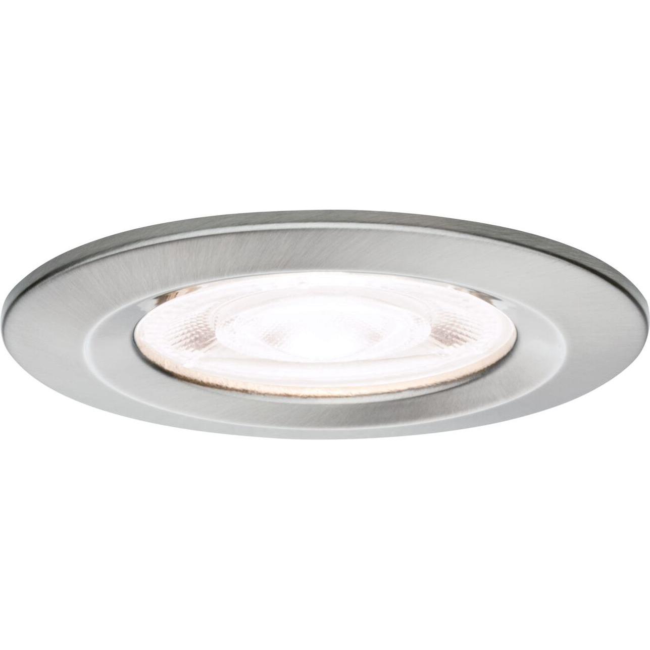 Paulmann, Applique + Plafoniera, 92335 Nova LED-Einbauleuchte GU10 4.9 W Eisen (gebürstet) (550 lm, GU10)