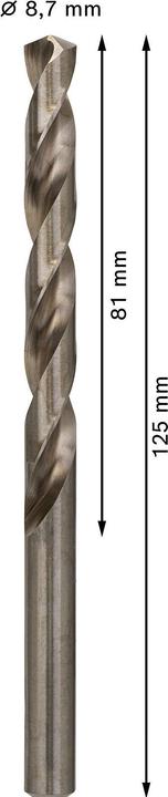 Actual product image Bosch Professional Zubehör PRO Metal HSS-G twist drill, 8.7 x 81 x 125 mm (8.7 mm)
