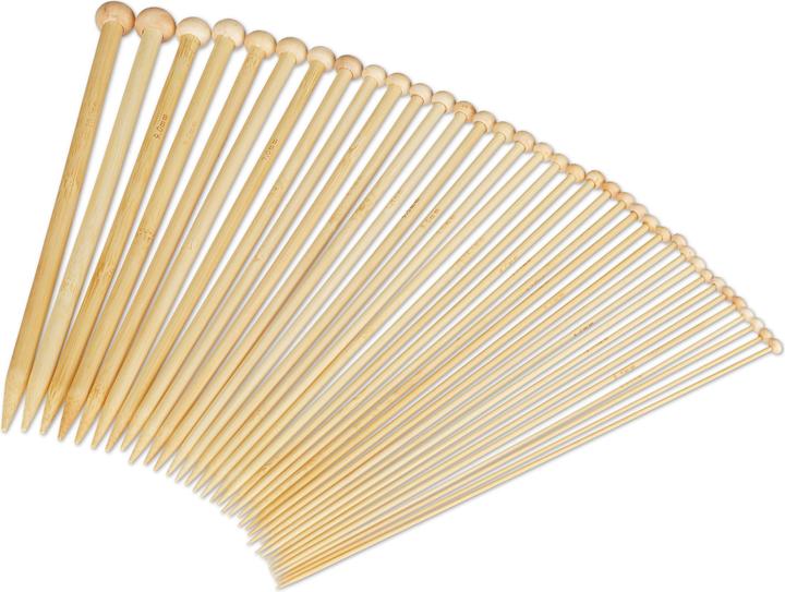 Immagine prodotto Relaxdays Ferri da Maglia, Set da 36 Aghi Lunghi con Stopper