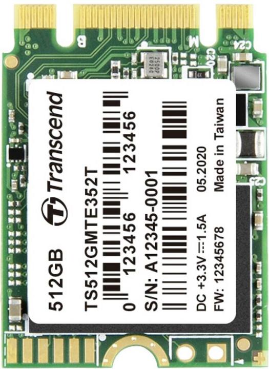 Immagine prodotto Transcend MTE352T 512GB SSD M.2 PCIe NVMe interno 2230 PCIe NVMe 3.0 x2 Retail TS512GMTE352T (512 GB, M.2 2230)