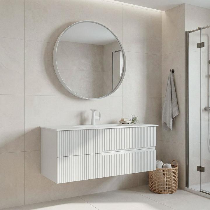 Produktbild Homitis Moonlight 120 v2 Bathroom Cabinet With Sink & Mirror Set (2 Pieces)