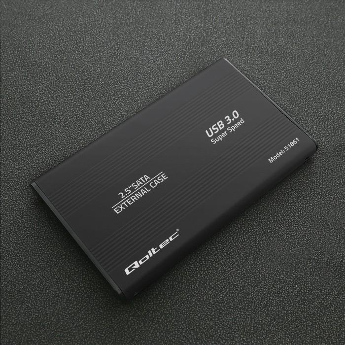 Immagine prodotto Qoltec Custodia per disco rigido esterno HDD/SSD 2,5" SATA3 USB 3.0 Juodas (2.5")