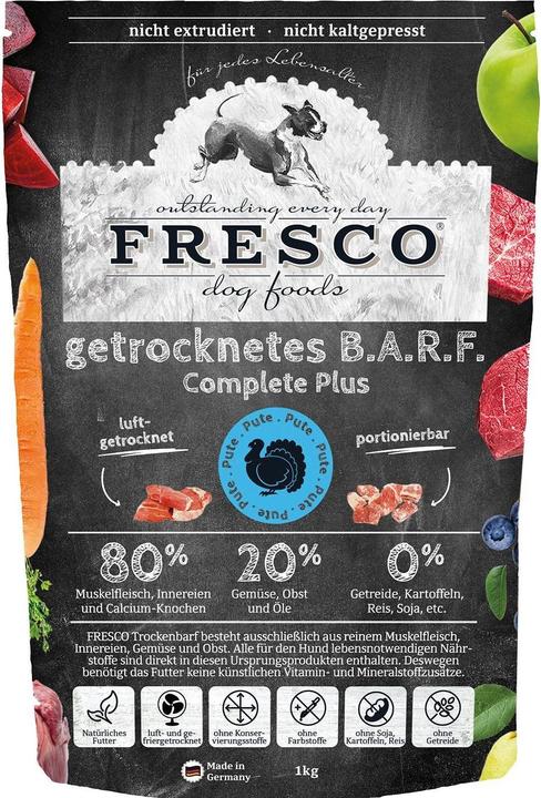 Immagine prodotto Fresco Cibo secco BARF Complete Plus Tacchino, 1 kg (Senior, Adulto, Junior, 1 pz., 1000 g)