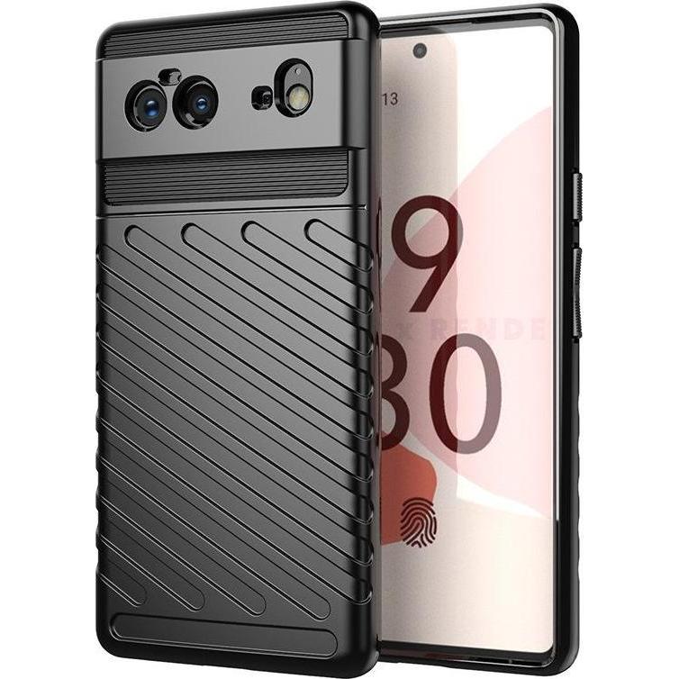 Hurtel Thunder Case Flexible Tough Rugged Cover TPU Case for Google Pixel 6 black (Google Pixel 6), Smartphone Hülle, Sc...
