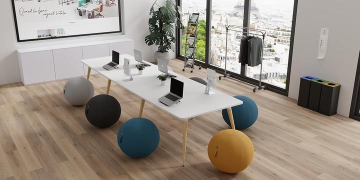 Produktbild Alba Creation Sitzhocker"MHBALL" hellgrau Bezug Polyester Sitzdurchmesser 650 mm mit Griff