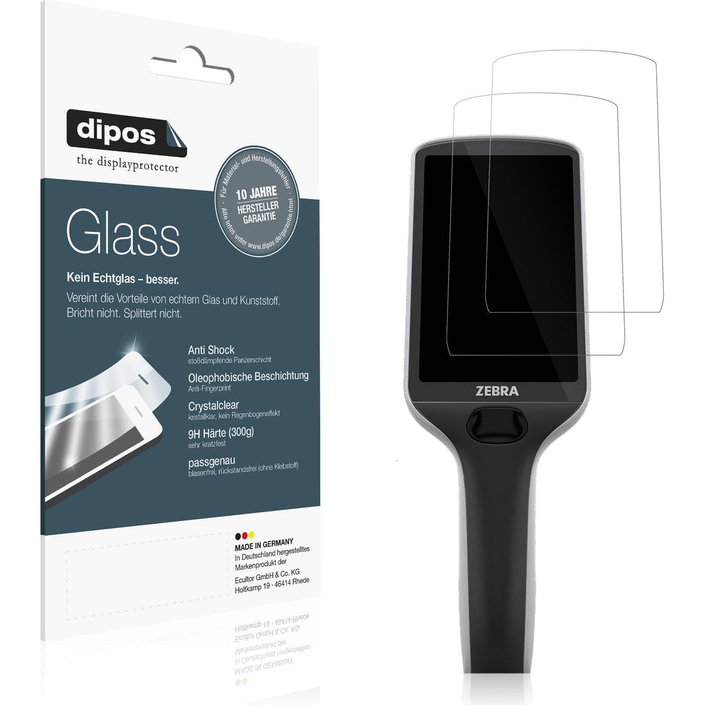 Dipos Anti-Shock Displayschutz 9H, Barcode-Scanner Zubehör