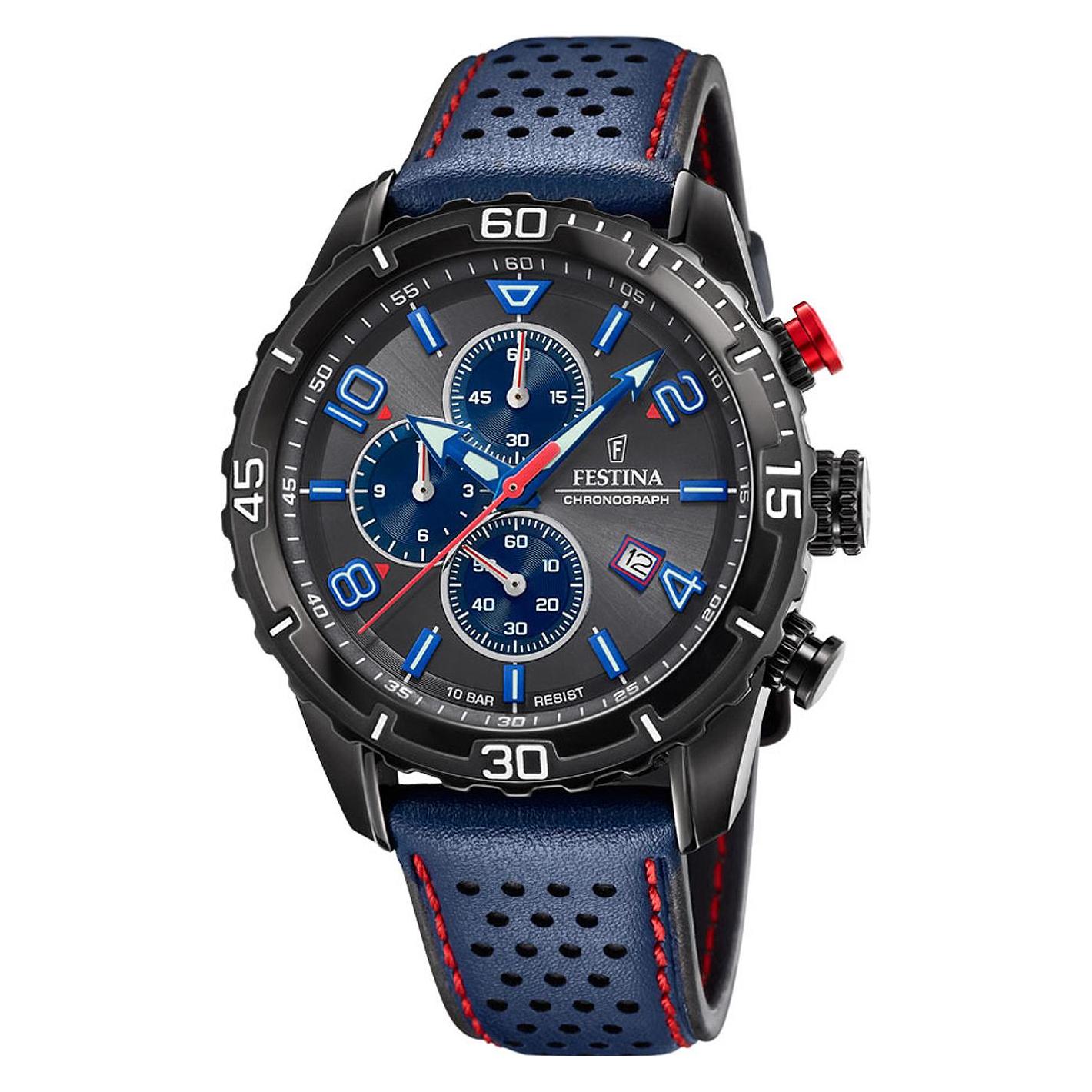 Festina, Armbanduhr, Sport, Blau, (Chronograph, 45 mm)