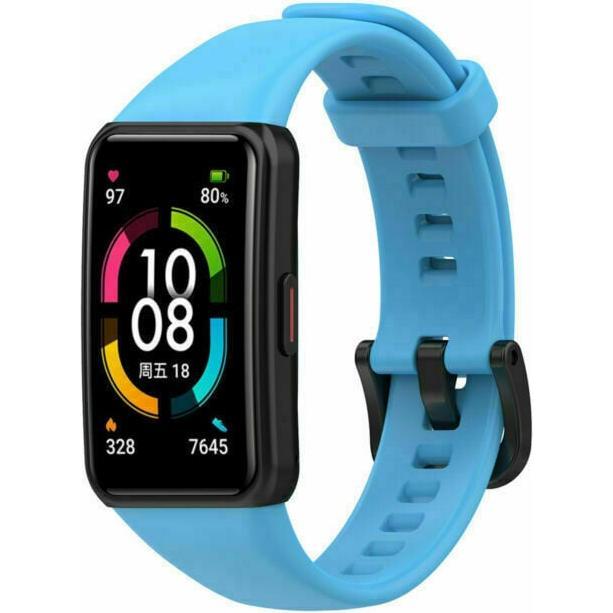 Strap-it Silikon Armband (Silikon, Honor Band 6), Uhrenarmband, Blau