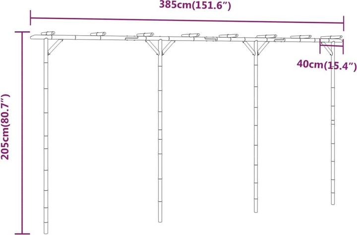 Actual product image vidaXL Pergola (385 cm, 385 cm)