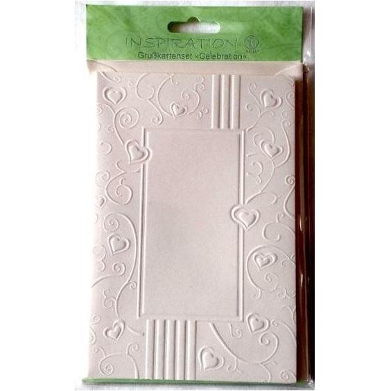 Teka Geprägte Karten + Umschläge Herzornament creme05 5St (5 Stk.) (54612459)