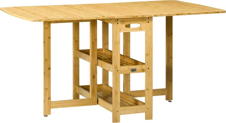 Produktbild Homcom Klapptisch mit Ablagefächer (149.5 x 80 x 73.5 cm)