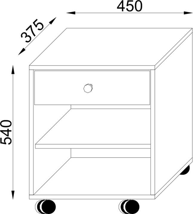 Immagine prodotto VCM Mobili per ufficio in legno Salda piedistallo mobile (45 x 38 x 54 cm)