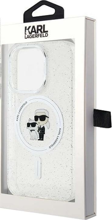 Immagine prodotto Karl Lagerfeld KLHMP15MHGKCNOT Custodia rigida trasparente per iPhone 15 Plus 6,7" Karl&Choupette Glitter MagSa (Apple iPhone 15 Plus)