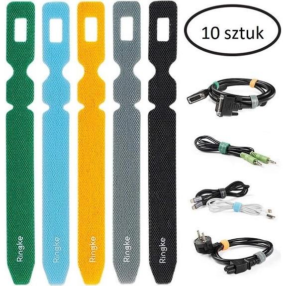 Ringke, Fascette, tape organizer for cables 10 pcs Velcro multicolor ACMT0001 (Fascette in velcro, 10 pz.)