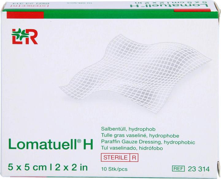 Produktbild Kohlpharma Lomatuell H Salbentüll steril 5 x 5 cm Reimport, 10 St. Verband