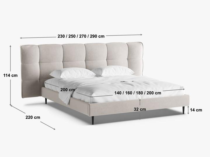 Actual product image Micadoni Boucle Storage Bed with Headboard, "Eric", Brick, 220x270x114 Made in Europe (180 x 200 cm)