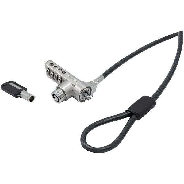 Dacomex Antivol Notebook K-Lock Codice Combinato+Chiave Con Chiave Master, Sicurezza notebook, Nero