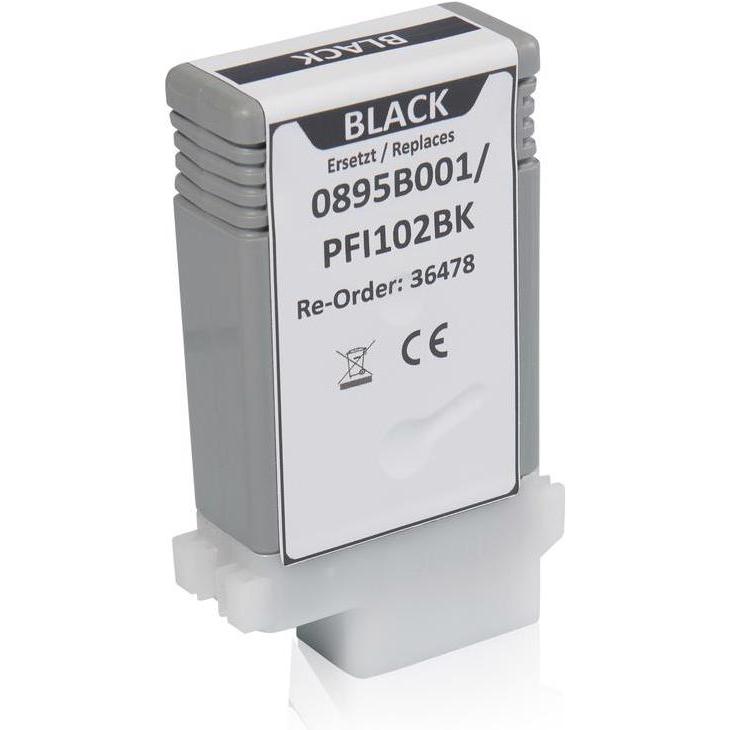 Inkadoo, Druckerpatrone, Druckerpatronen kompatibel zu Canon 0895B001 / PFI-102BK Tintenpatrone, schwarz Schwarz (BK)